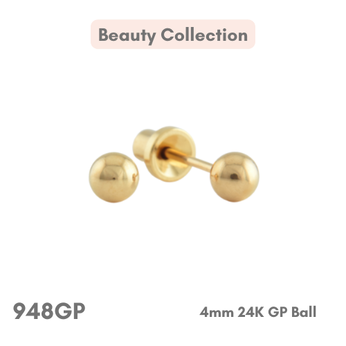 24K Gold Plated – 4mm Ball